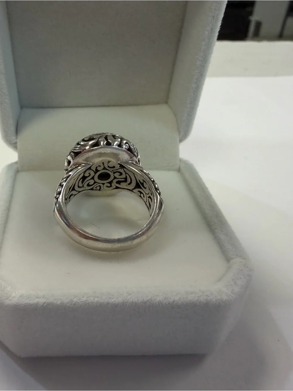 Samuel B Behnam 18k & Sterling Sterling Silver Hammered Dome Ring Size 7.25